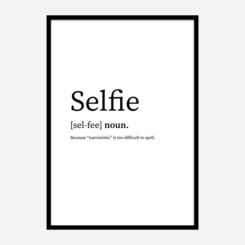 Selfie Definition Typography Wall Art