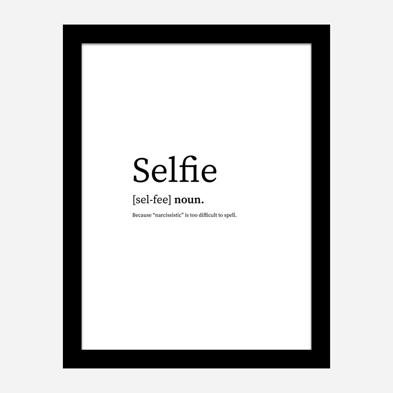 Selfie Definition Typography Wall Art