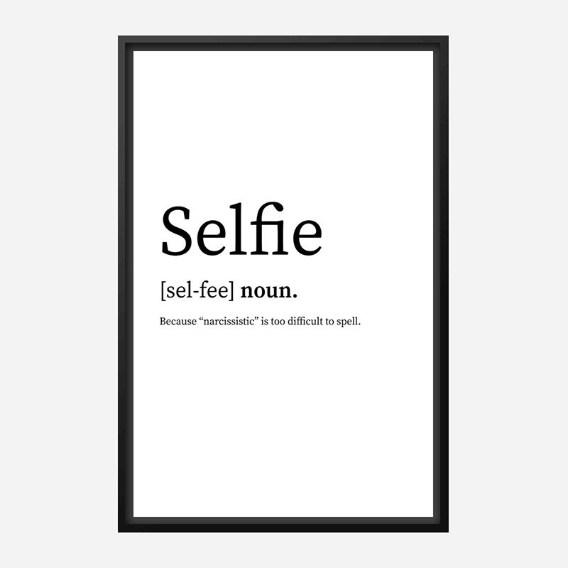 Selfie Definition Typography Wall Art