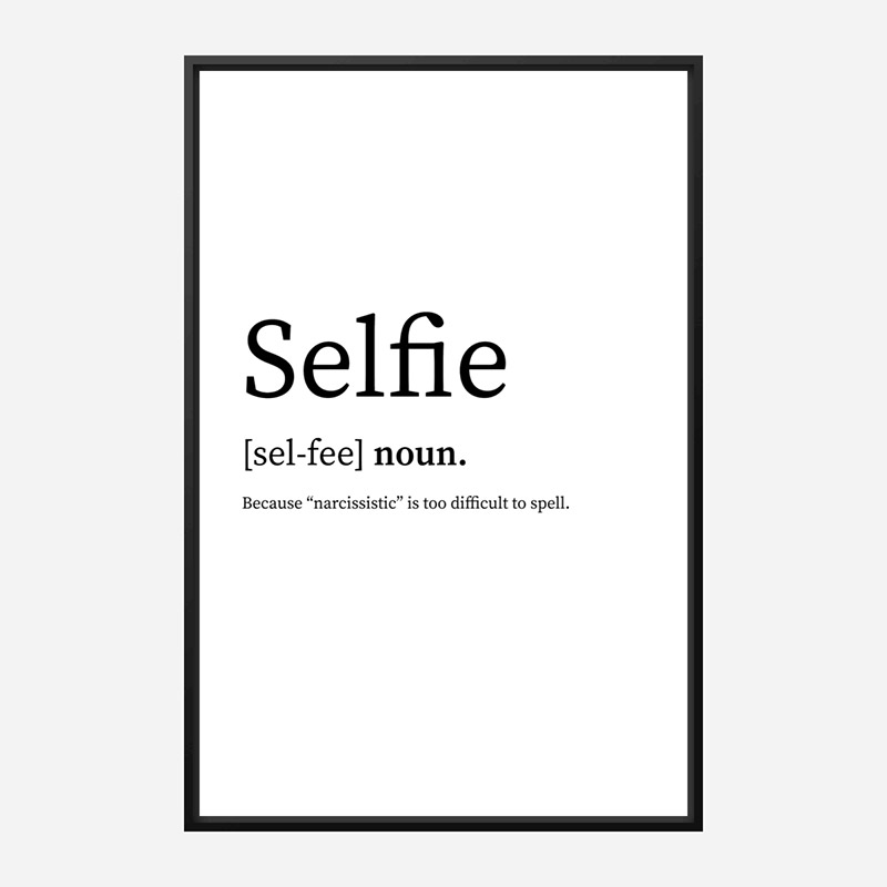 Selfie Definition Typography Wall Art