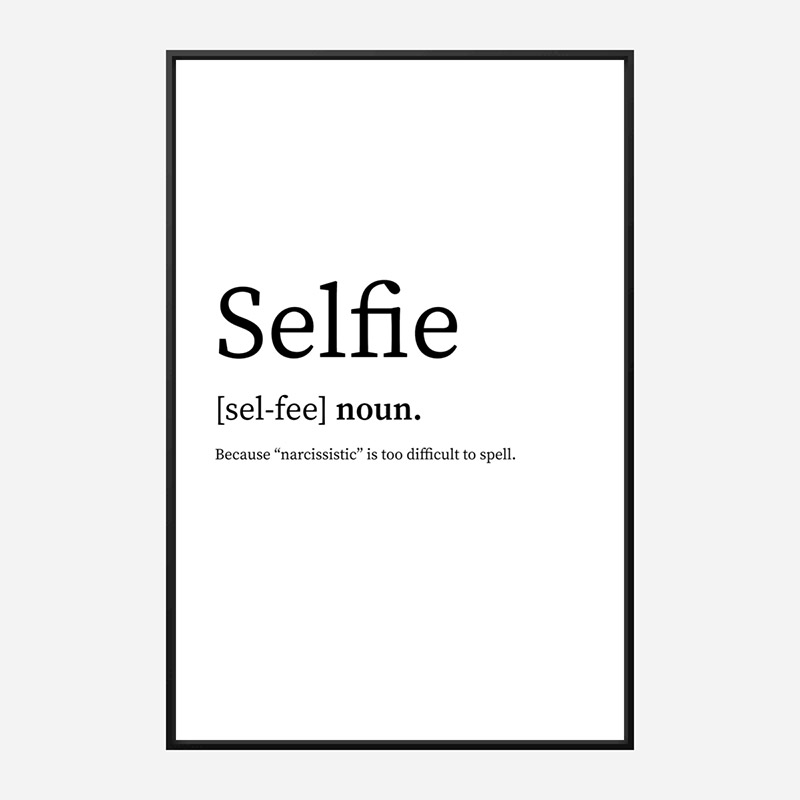 Selfie Definition Typography Wall Art