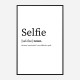 Selfie Definition Typography Wall Art