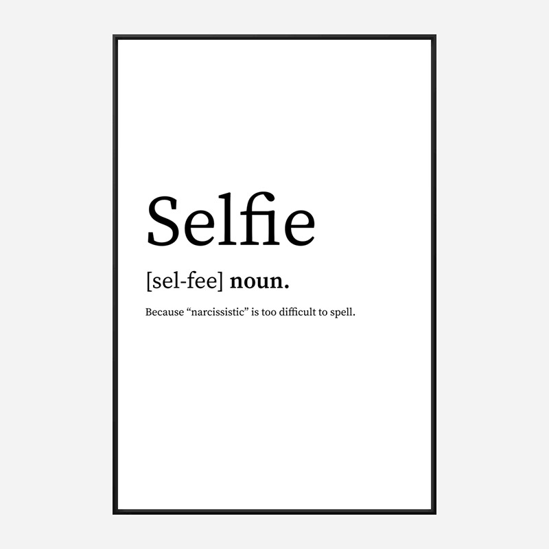 Selfie Definition Typography Wall Art