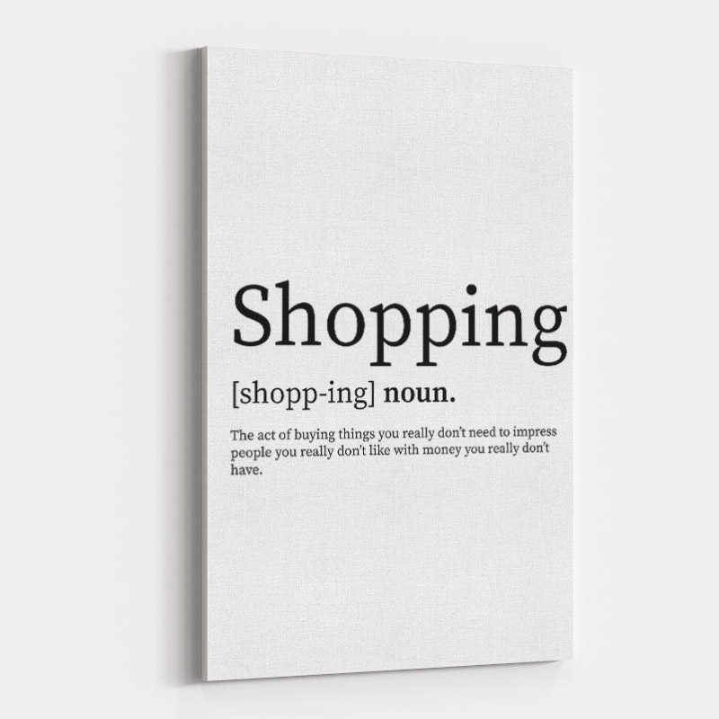 Shopping Definition Typography Wall Art