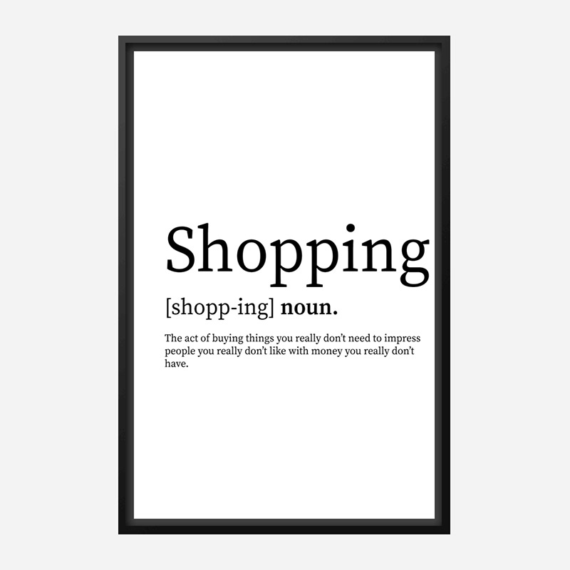 Shopping Definition Typography Wall Art