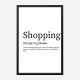 Shopping Definition Typography Wall Art