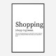 Shopping Definition Typography Wall Art