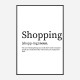 Shopping Definition Typography Wall Art