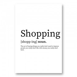 Shopping Definition Typography Wall Art