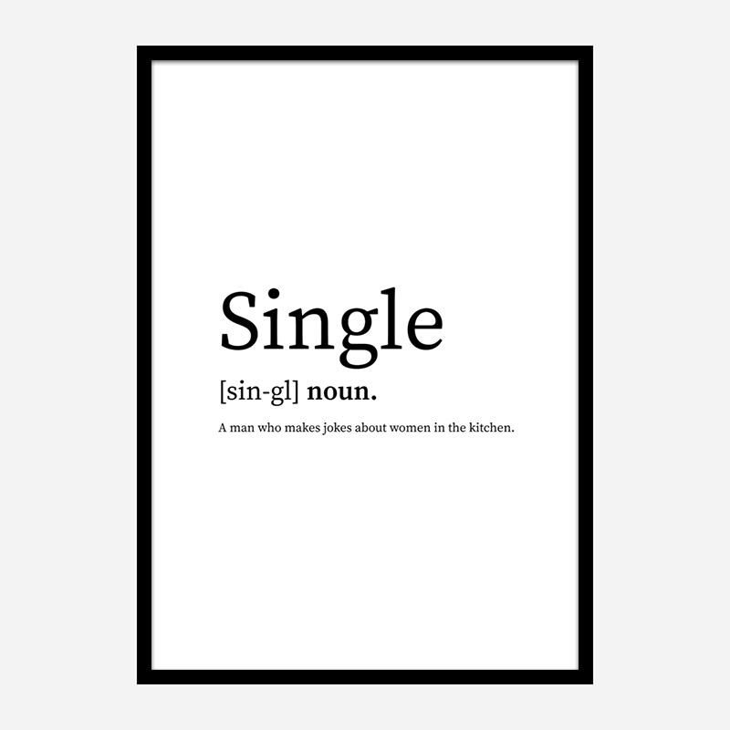 Single Definition Typography Wall Art