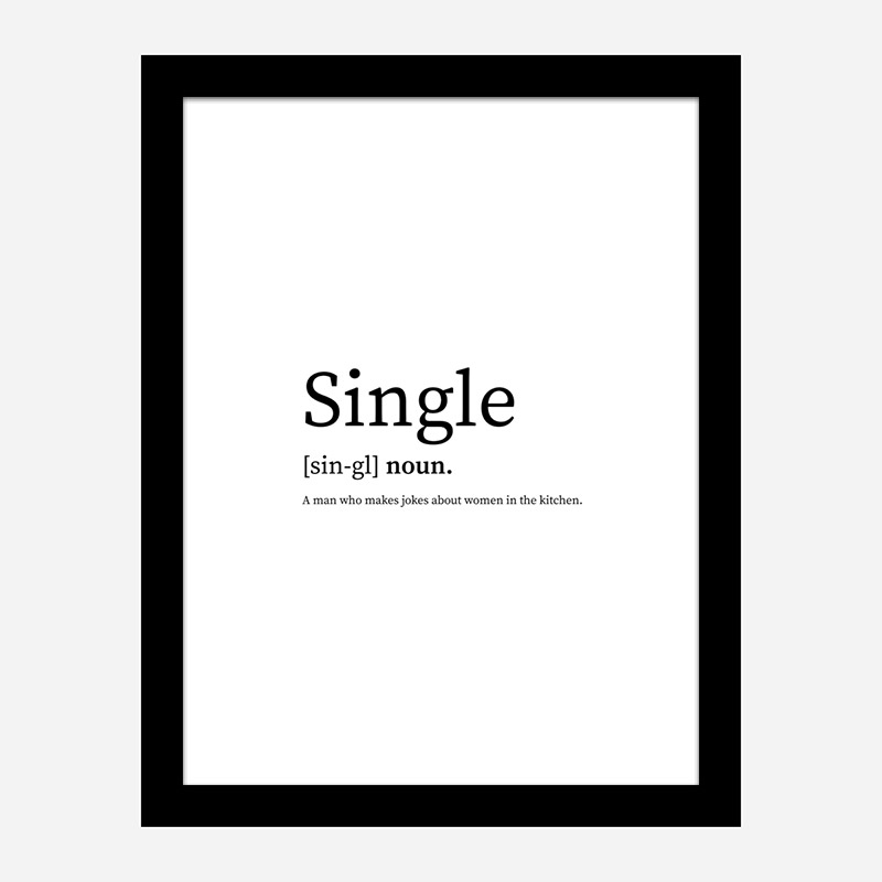 Single Definition Typography Wall Art