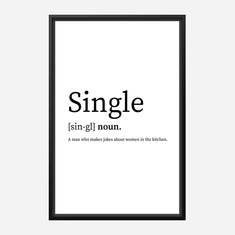 Single Definition Typography Wall Art