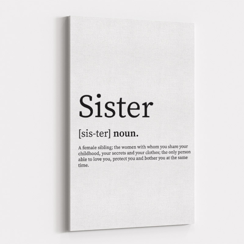 Sister Definition Typography Wall Art