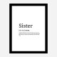 Sister Definition Typography Wall Art