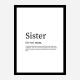 Sister Definition Typography Wall Art