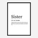 Sister Definition Typography Wall Art