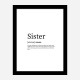 Sister Definition Typography Wall Art