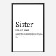 Sister Definition Typography Wall Art