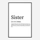 Sister Definition Typography Wall Art