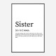 Sister Definition Typography Wall Art