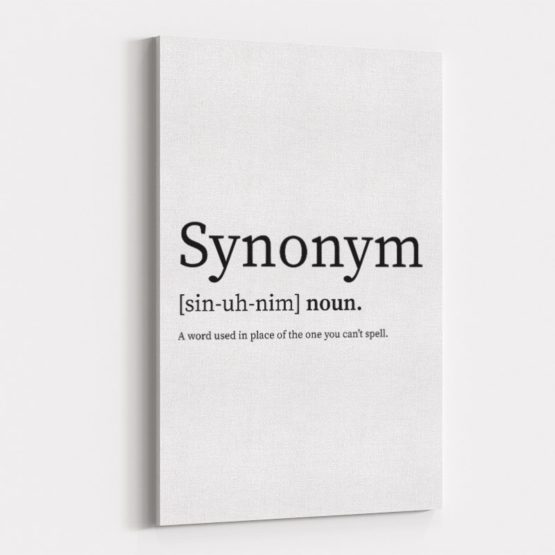 Synonym Definition Typography Wall Art