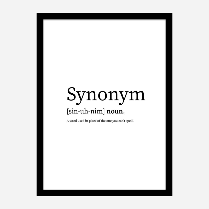 Synonym Definition Typography Wall Art