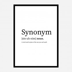 Synonym Definition Typography Wall Art