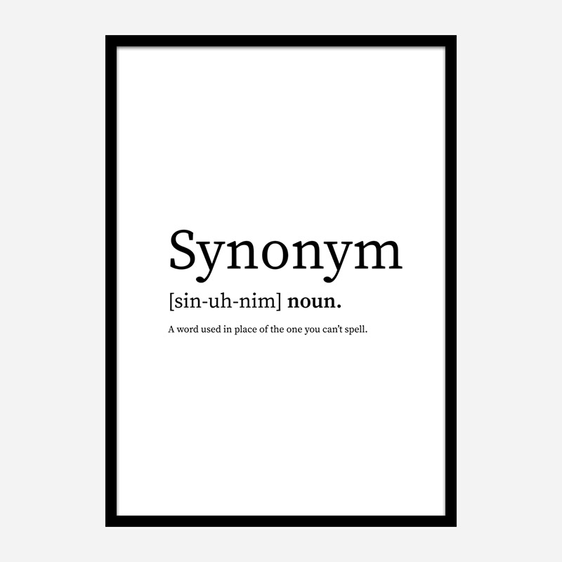 Synonym Definition Typography Wall Art