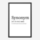 Synonym Definition Typography Wall Art