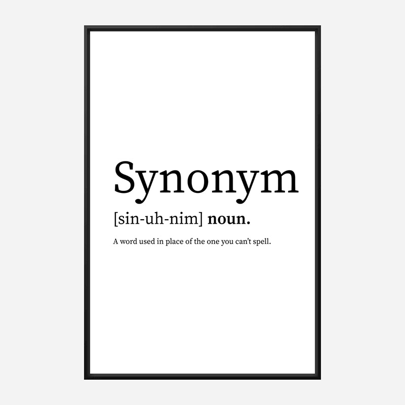 Synonym Definition Typography Wall Art