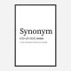 Synonym Definition Typography Wall Art