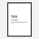 Tea Definition Typography Wall Art