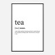 Tea Definition Typography Wall Art