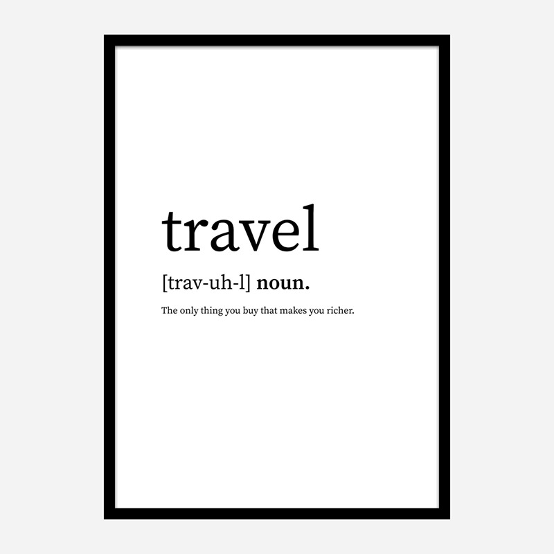 Travel Definition Typography Wall Art