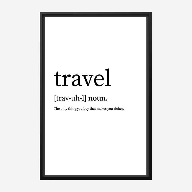 Travel Definition Typography Wall Art