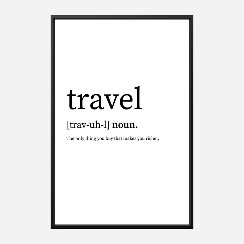 Travel Definition Typography Wall Art