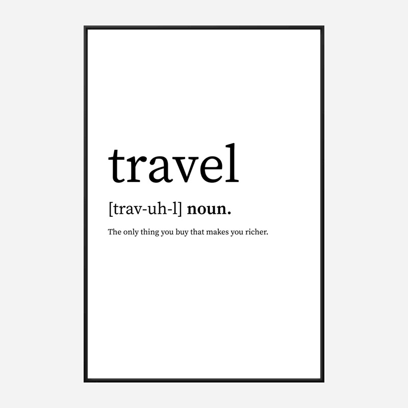 Travel Definition Typography Wall Art