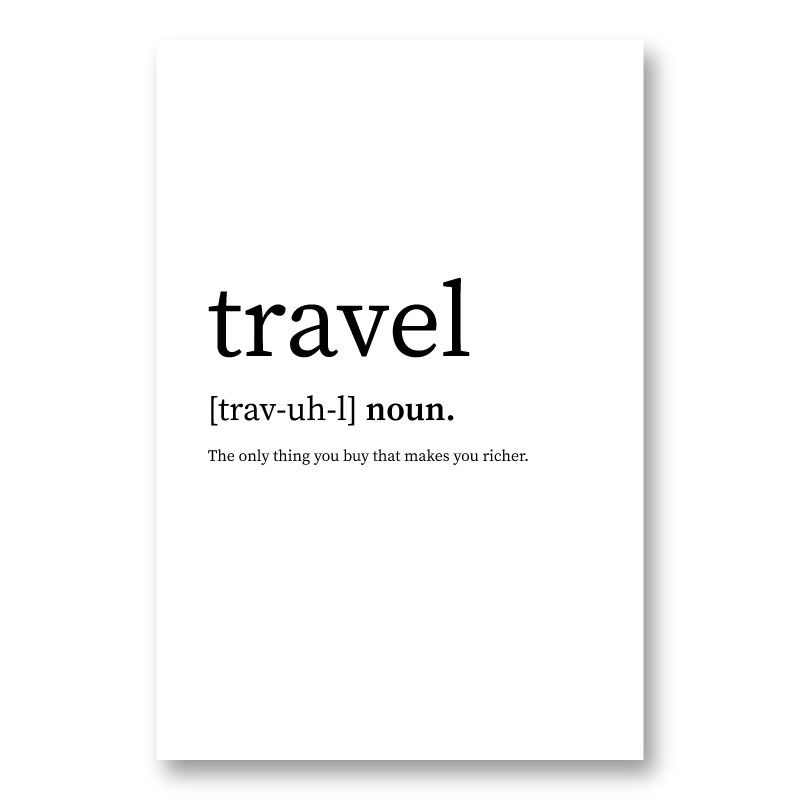 Travel Definition Typography Wall Art