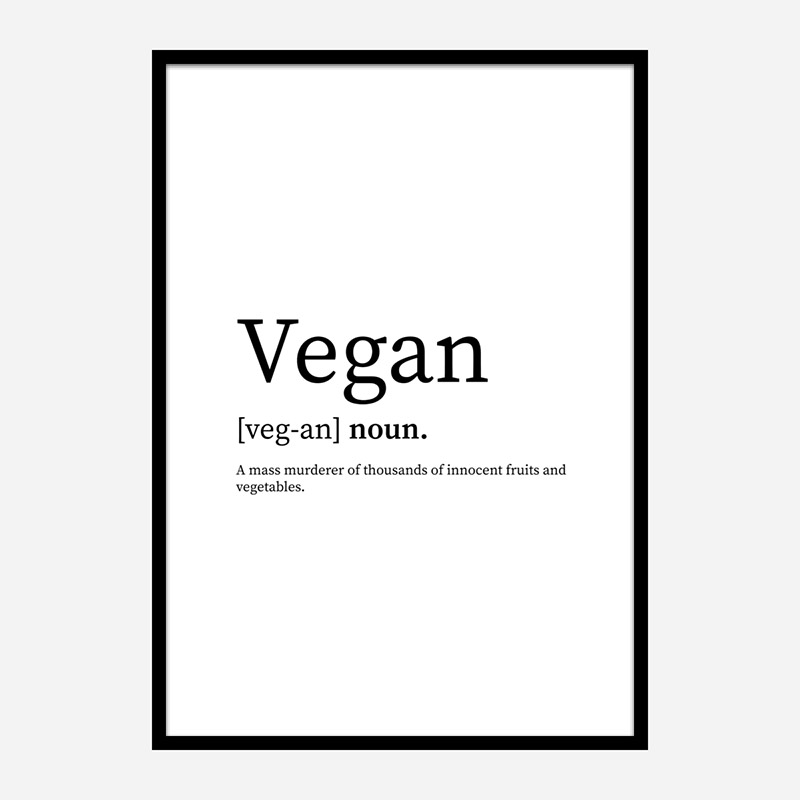 Vegan Definition Typography Wall Art