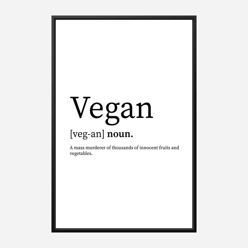 Vegan Definition Typography Wall Art