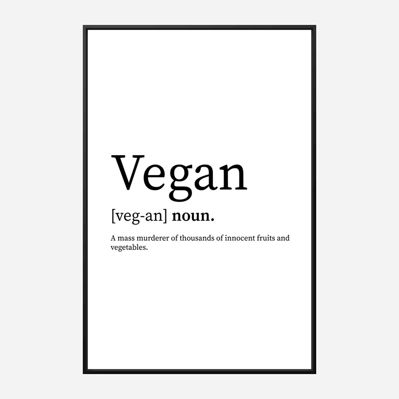 Vegan Definition Typography Wall Art