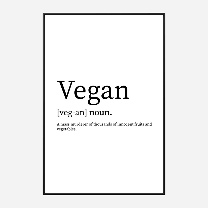 Vegan Definition Typography Wall Art