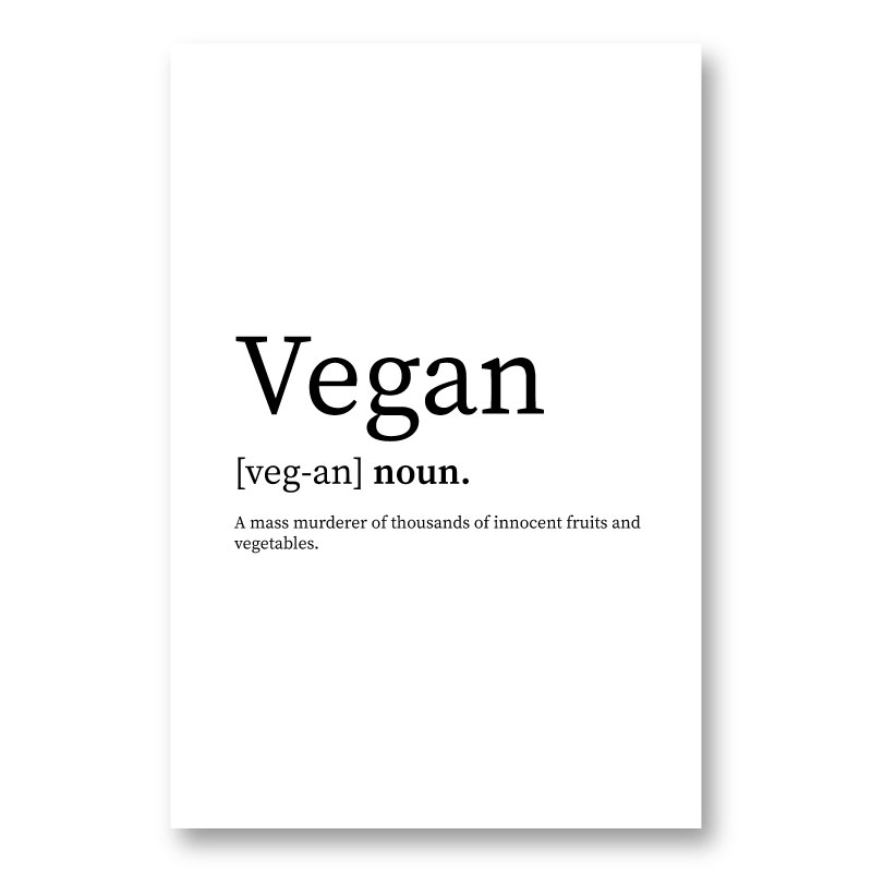 Vegan Definition Typography Wall Art
