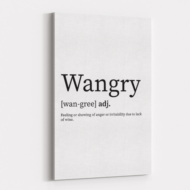 Wangry Definition Typography Wall Art