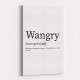 Wangry Definition Typography Wall Art