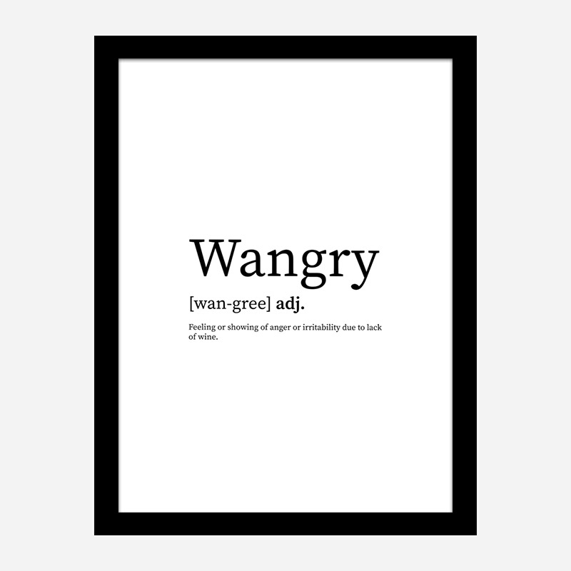 Wangry Definition Typography Wall Art