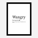 Wangry Definition Typography Wall Art