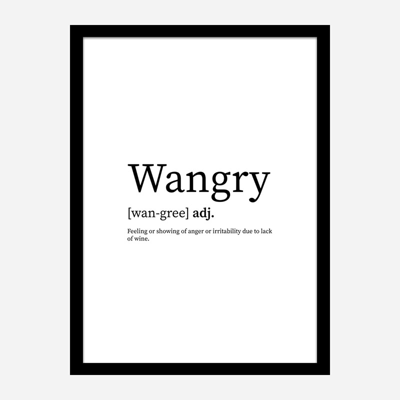 Wangry Definition Typography Wall Art