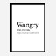 Wangry Definition Typography Wall Art