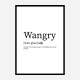 Wangry Definition Typography Wall Art